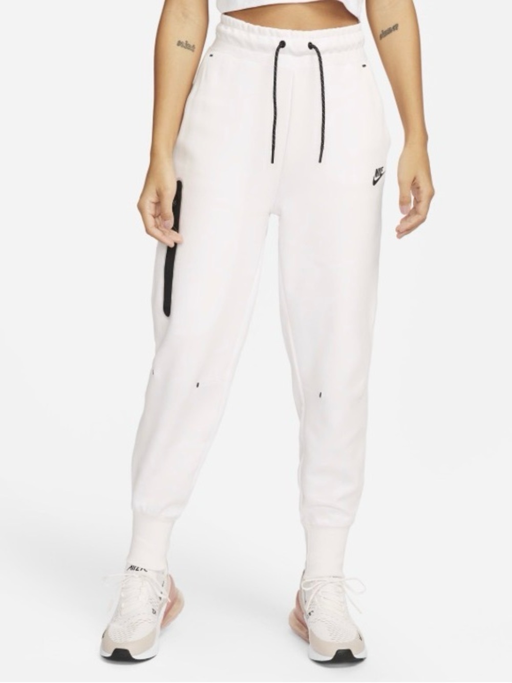 NWT New Nike Womens 2XL XXL White Joggers Pants CW4292-121 Standard Fit Knit